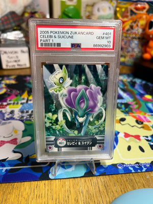 2005 Carddass Pokemon Advanced Generation Zukan Card Celebi & Suicune  PSA GEM MT 10