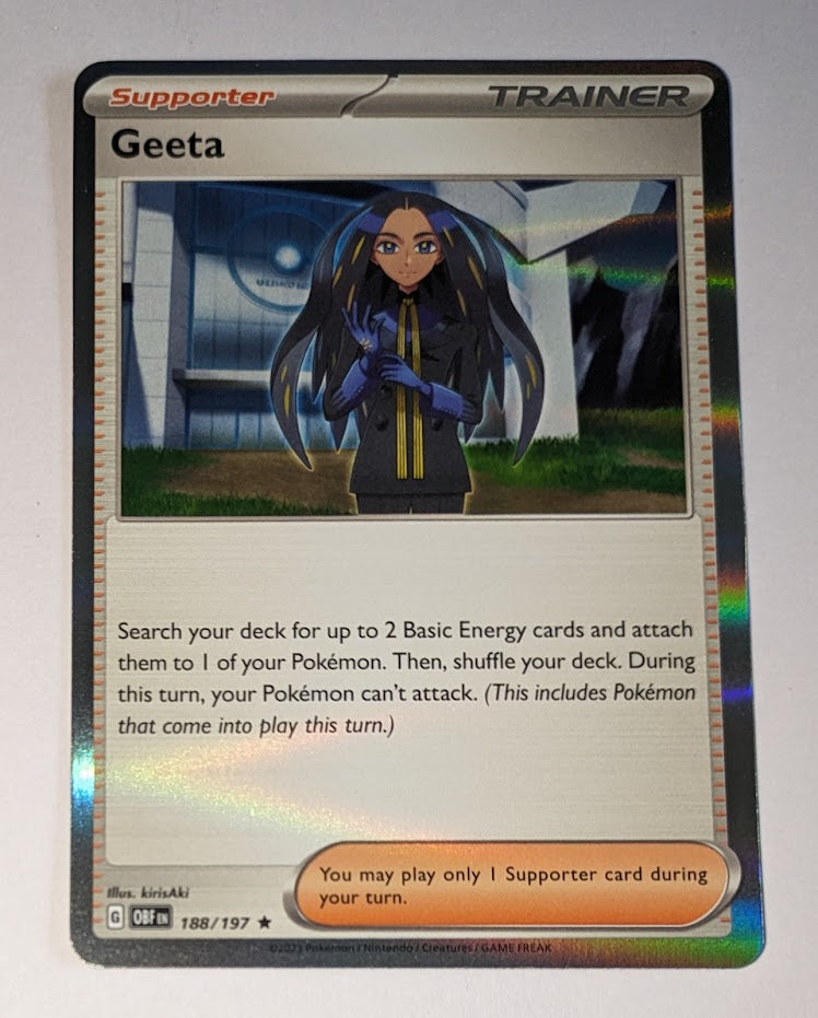 English Pokemon Scarlet & Violet Obsidian Flames 188/197  Geeta Holo