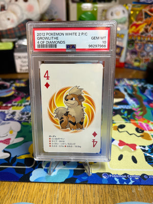 2012 Pokemon White 2 Playing Cards Growlithe 4 Of Diamonds PSA GEM MT 10