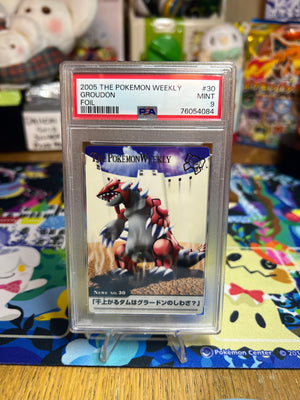 2005 Carddass The Pokemon Weekly Advanced Generation Groudon Foil PSA MINT 9