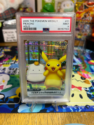 2005 Carddass The Pokemon Weekly Advanced Generation Pikachu Holo PSA MINT 9