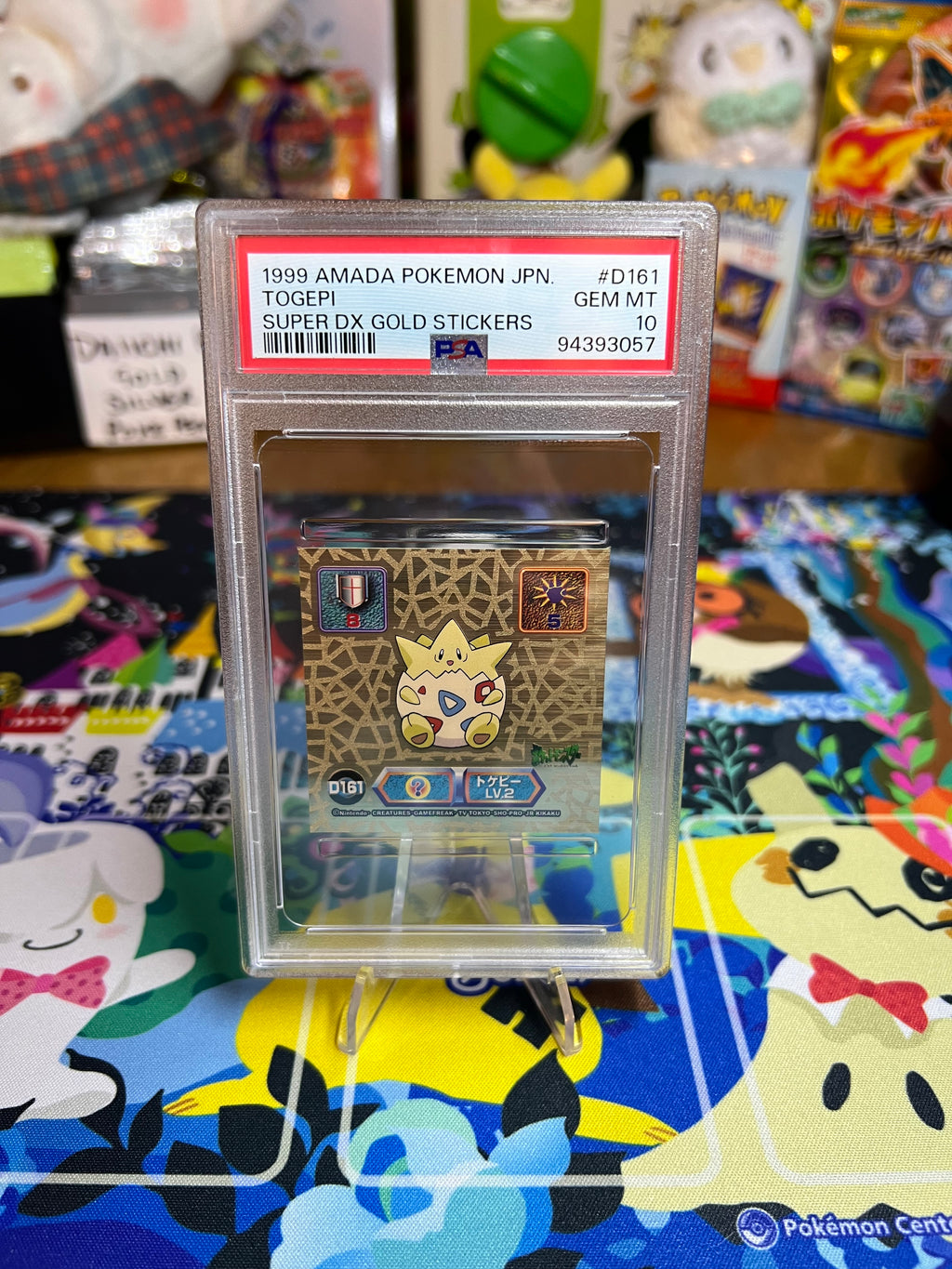 1999 Amada Pokemon Japanese Super Dx Gold Stickers Togepi Super Dx Gold Stickers PSA GEM MT 10