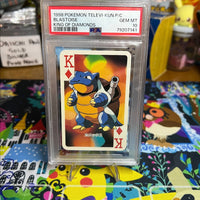 1998 Pokemon Televi-Kun Magazine Playing Cards Blastoise King Of Diamonds PSA GEM MT 10