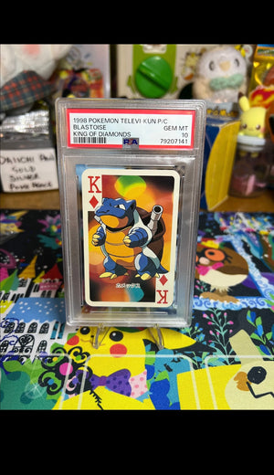 1998 Pokemon Televi-Kun Magazine Playing Cards Blastoise King Of Diamonds PSA GEM MT 10