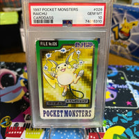 1997 Pocket Monsters Carddass Raichu Carddass PSA GEM MT 10