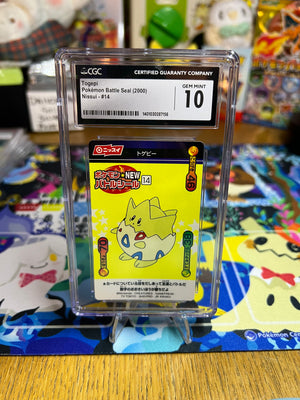 2000 Japanese Pokemon Nissui Battle Seal - Togepi #14 CGC 10