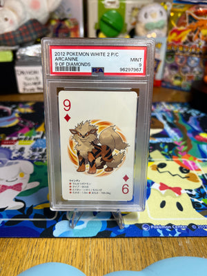 2012 Pokemon White 2 Playing Cards Arcanine 9 Of Diamonds PSA MINT 9