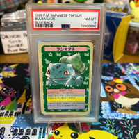 1997 Pokemon Japanese Topsun Bulbasaur Blue Back PSA NM-MT 8