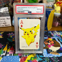 1998 Pokemon Televi-Kun Magazine Playing Cards Pikachu Ace Of Diamonds PSA GEM MT 10