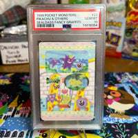 1999 Pocket Monsters Sealdass Fancy Graffiti Pikachu & Others Sealdass Fancy Graffiti PSA GEM MT 10