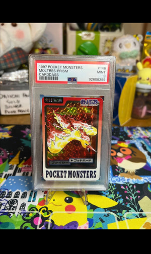 1997 Pocket Monsters Carddass Moltres-Prism Carddass PSA MINT 9